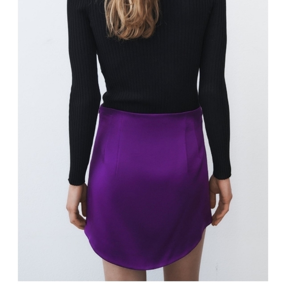 ZARA satin effect high waist skirt - Picture 4 of 9